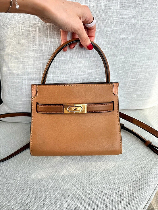 Tory Burch Handbags - Tory Burch Lee Radziwill Petite Double Bag Brown